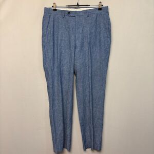 MK Michael Kors Men Linen Blend Flat Front Chino Pants Size 34x32 Blue D002 -29